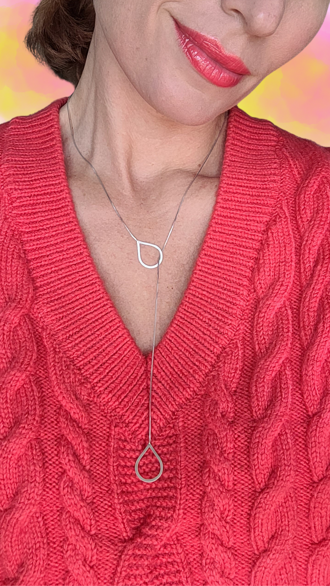 Áthurkolós csepp nyaklánc - Image 2