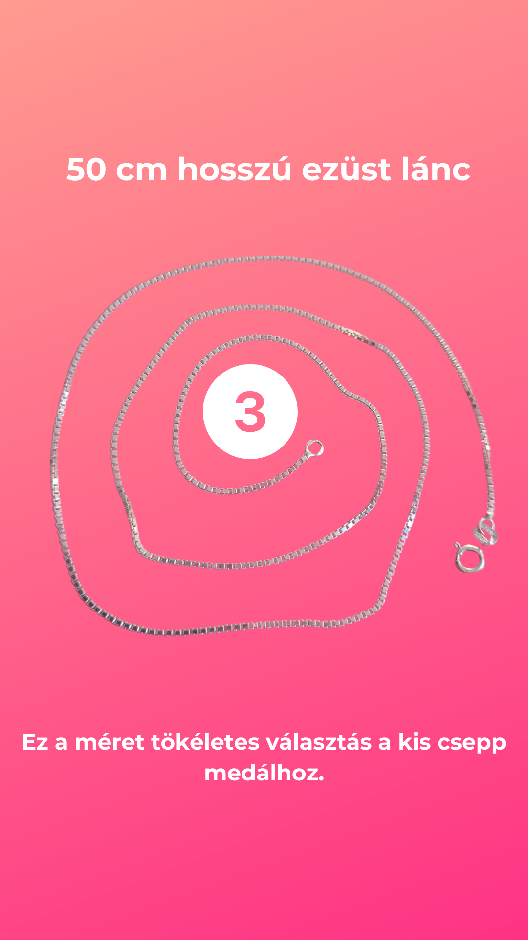 50cm hosszú ezüstlánc