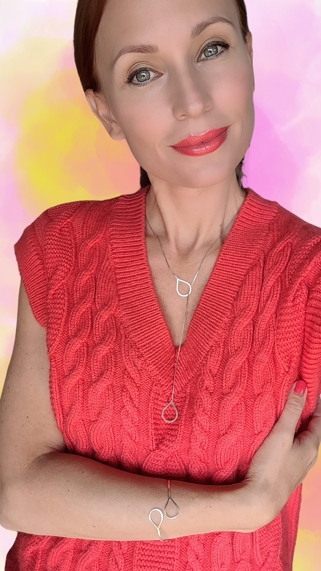 Áthurkolós csepp nyaklánc - Image 3