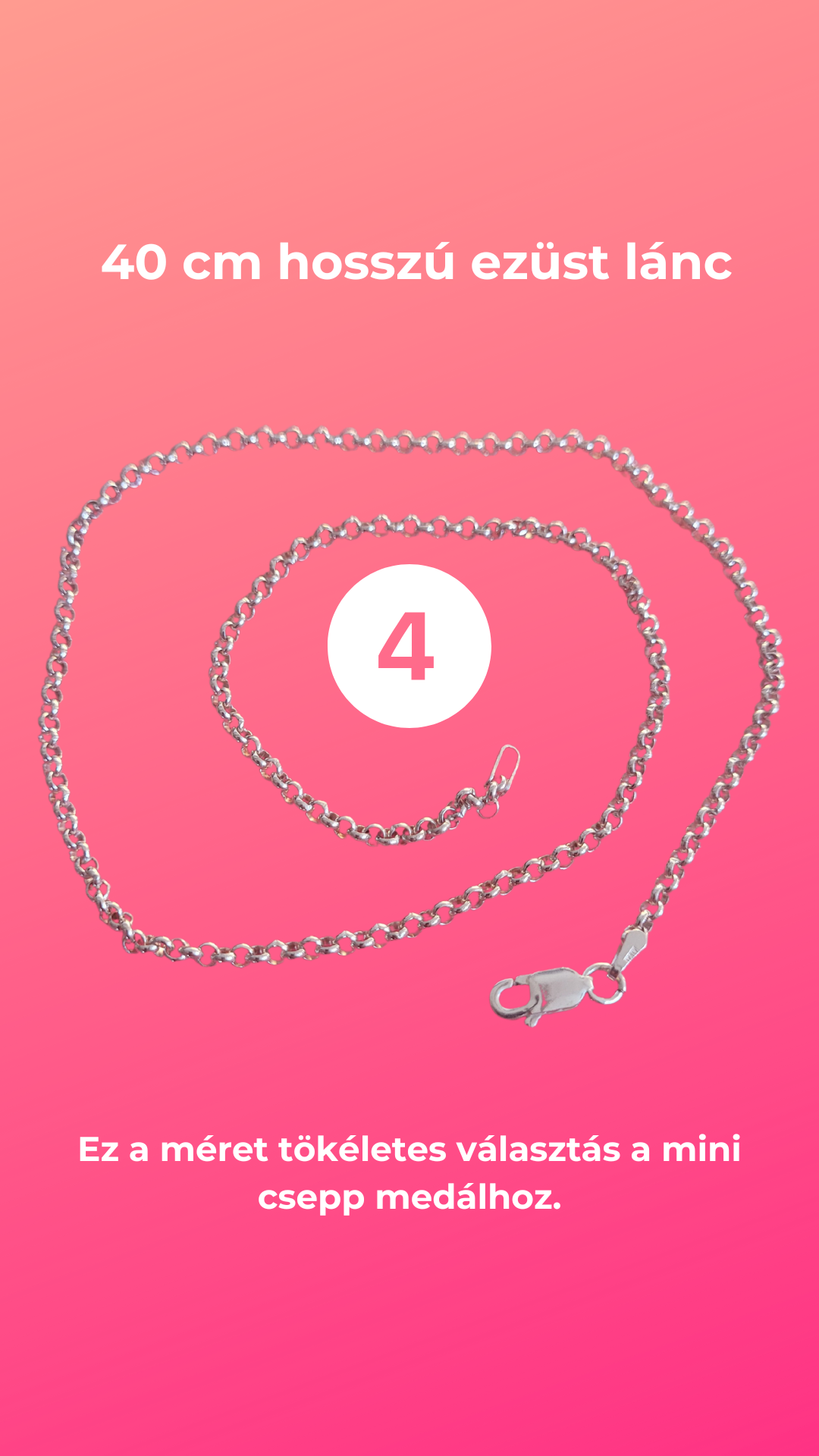 40cm hosszú ezüstlánc