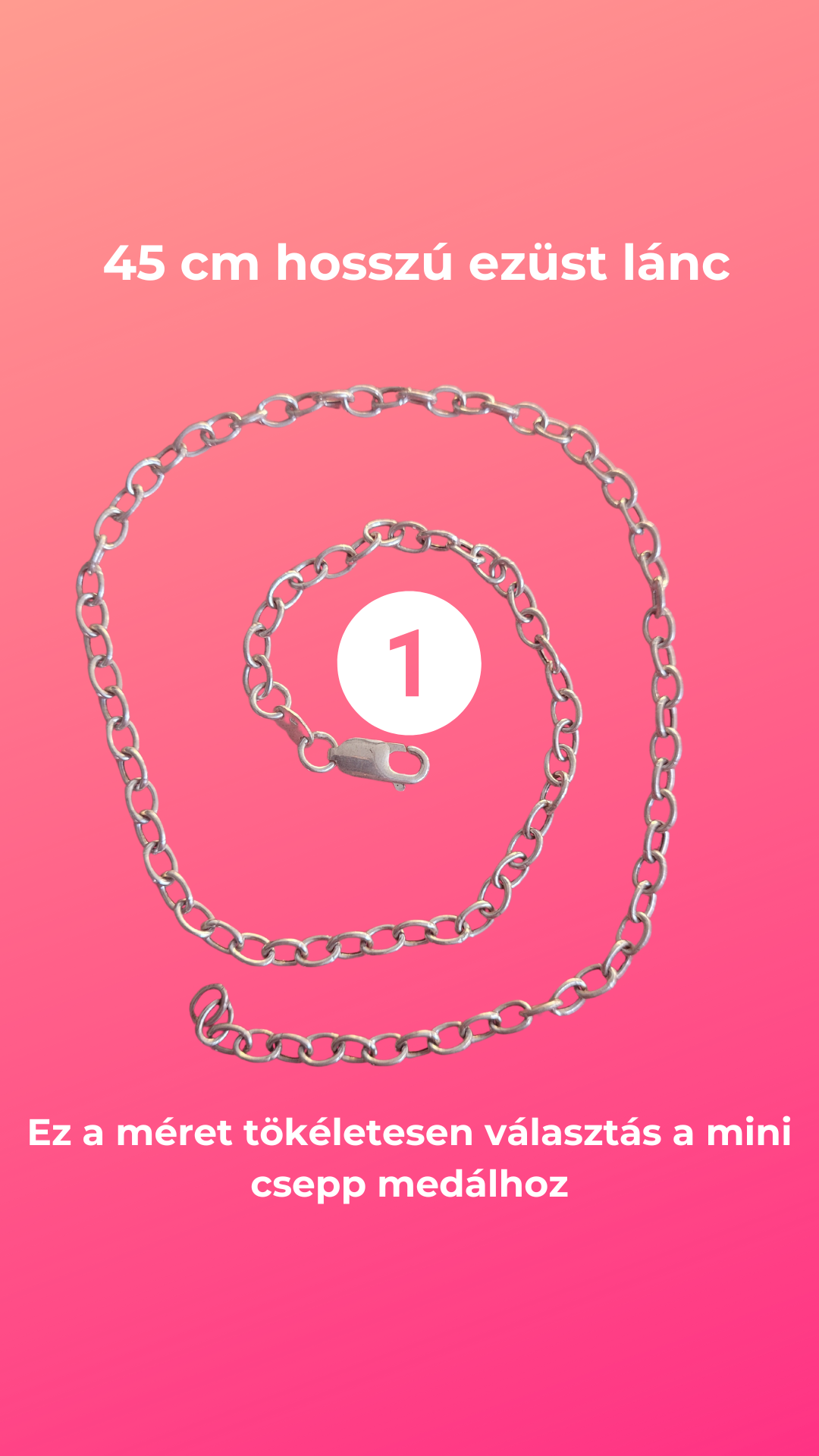 45cm hosszú ezüstlánc